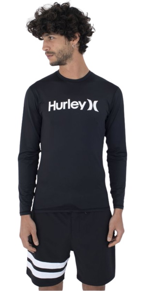 Hurley Hombres Quickdry Chaleco De Licra De Manga Larga MAT0001020 - Black